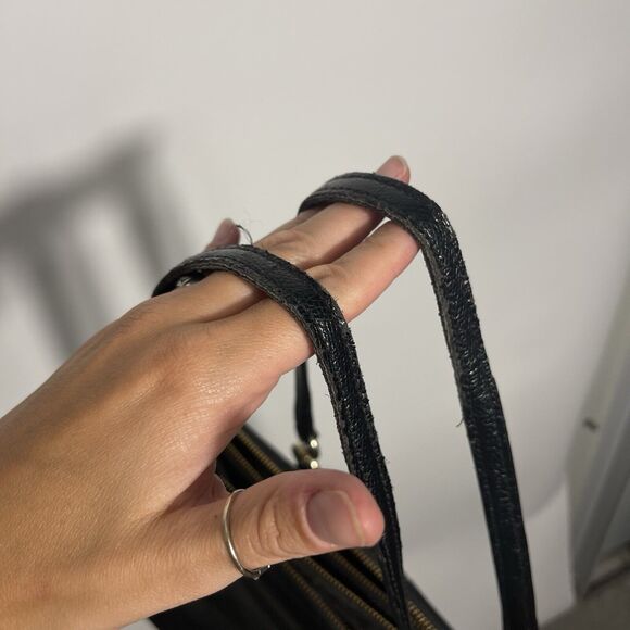 COACH F57520 SMALL BAG CHRISTIE CARRYALL IN CROSSGRAIN LEATHER BLACK - Picture 6 of 16